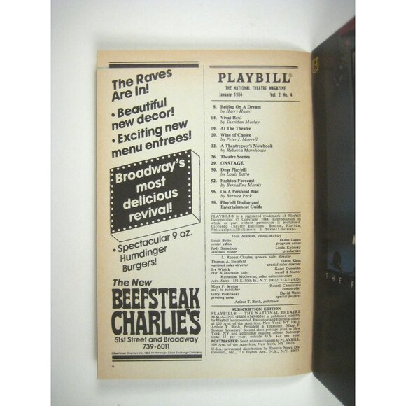 The Real Thing Playbill Plymouth Theatre Glenn Close Jeremy Irons 1984 Stop Sorr - Picture 2 of 7